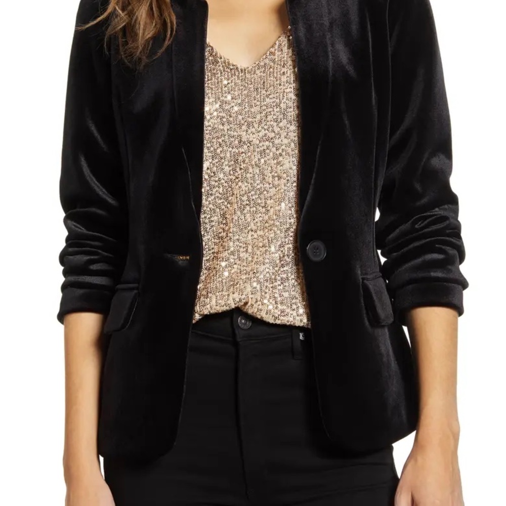 Gibson Sugarplum Velvet Blazer